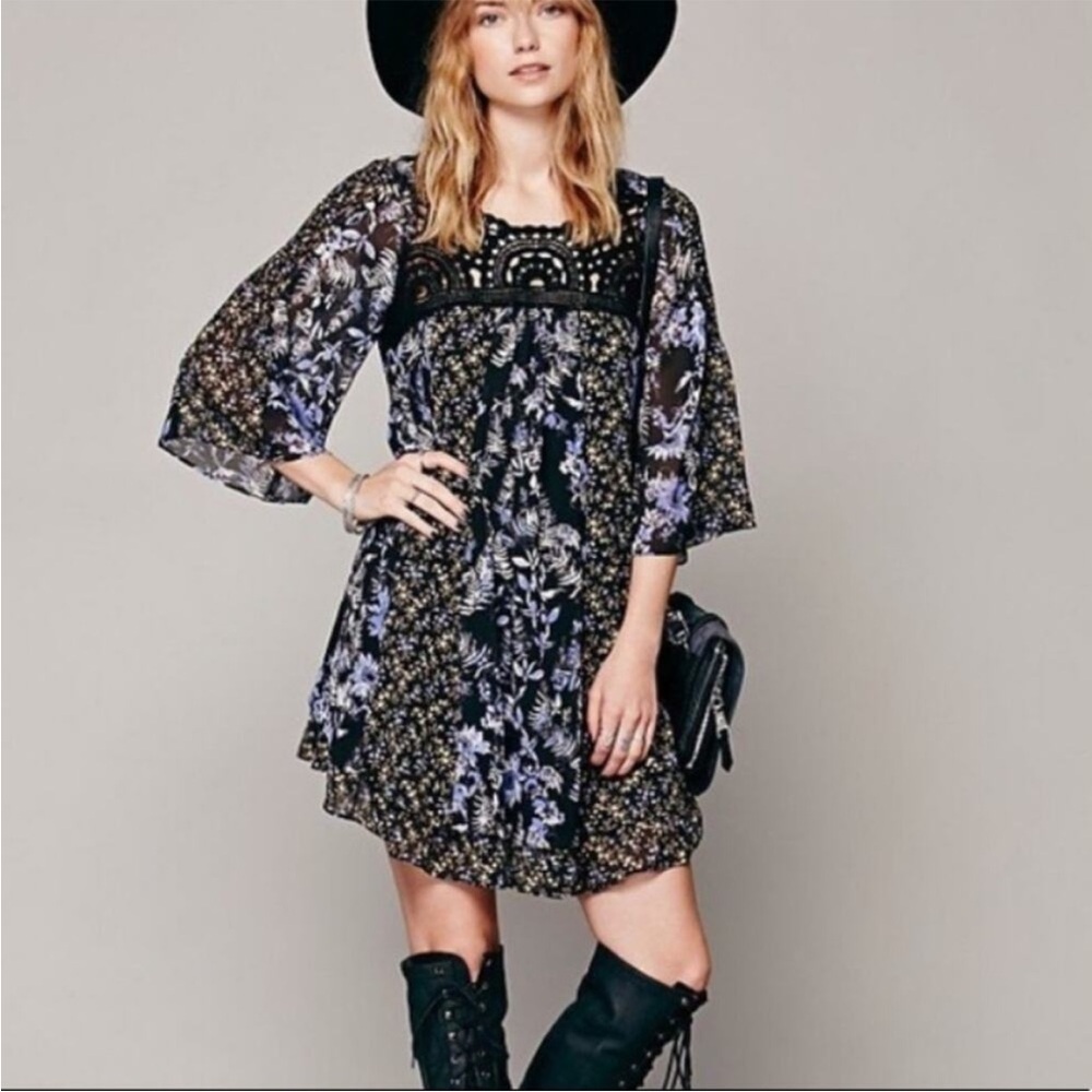 Free People Magic Garden Swing Crochet Dress Size Small